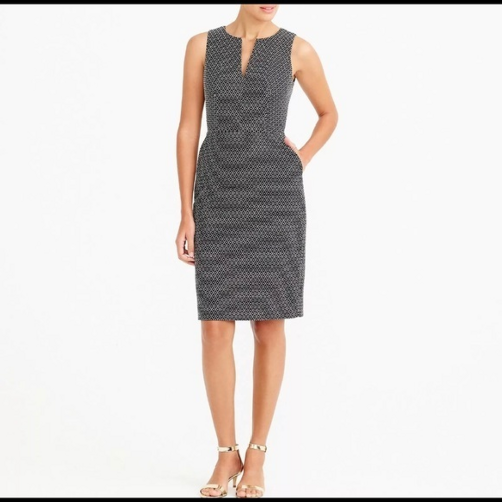 J.Crew Polka Dot Split Neck Career Dress Sz. 00